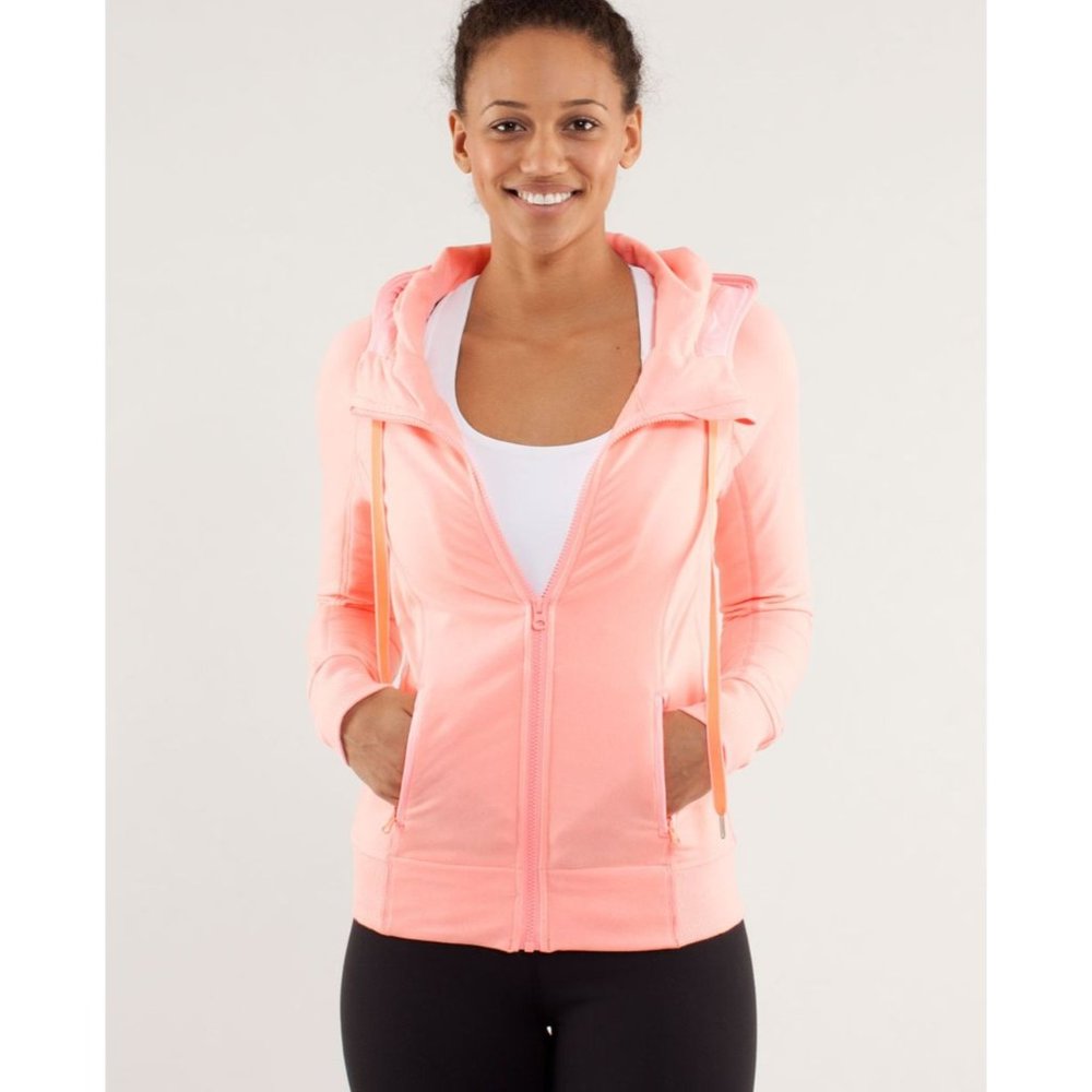 Lululemon 6 Pink Rejuvenate Active Gym Casual Athleisure Stretch Zip Hoodie